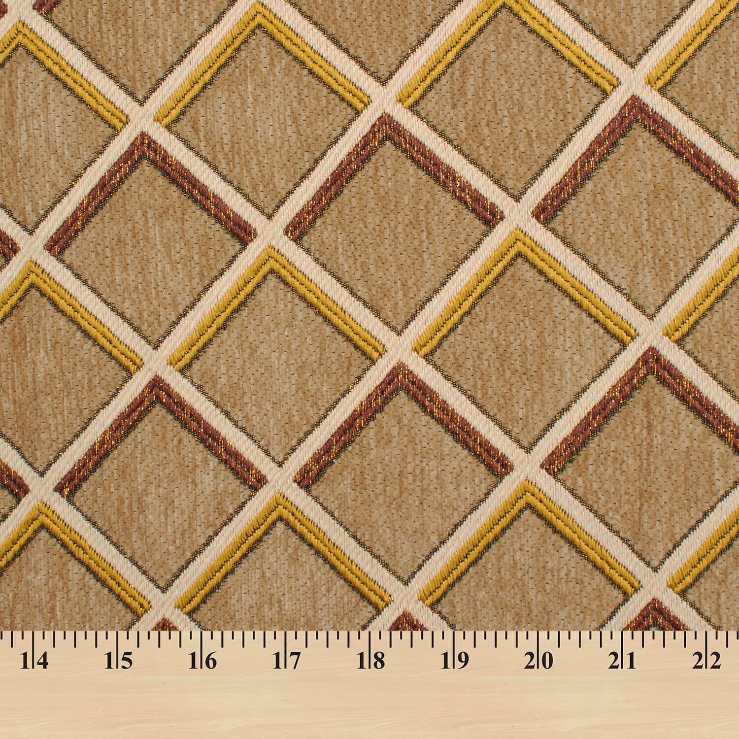 Geometric Grid Metallic Chenille Upholstery Jacquard - Image 13