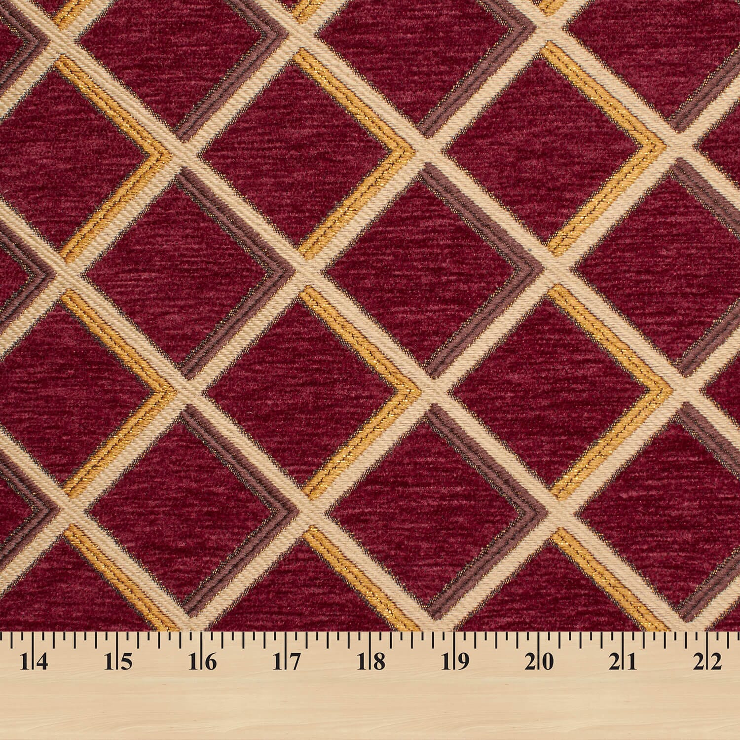 Geometric Grid Metallic Chenille Upholstery Jacquard - Image 5