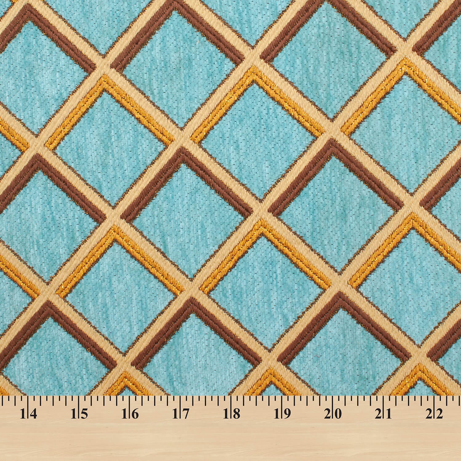 Geometric Grid Metallic Chenille Upholstery Jacquard - Image 9