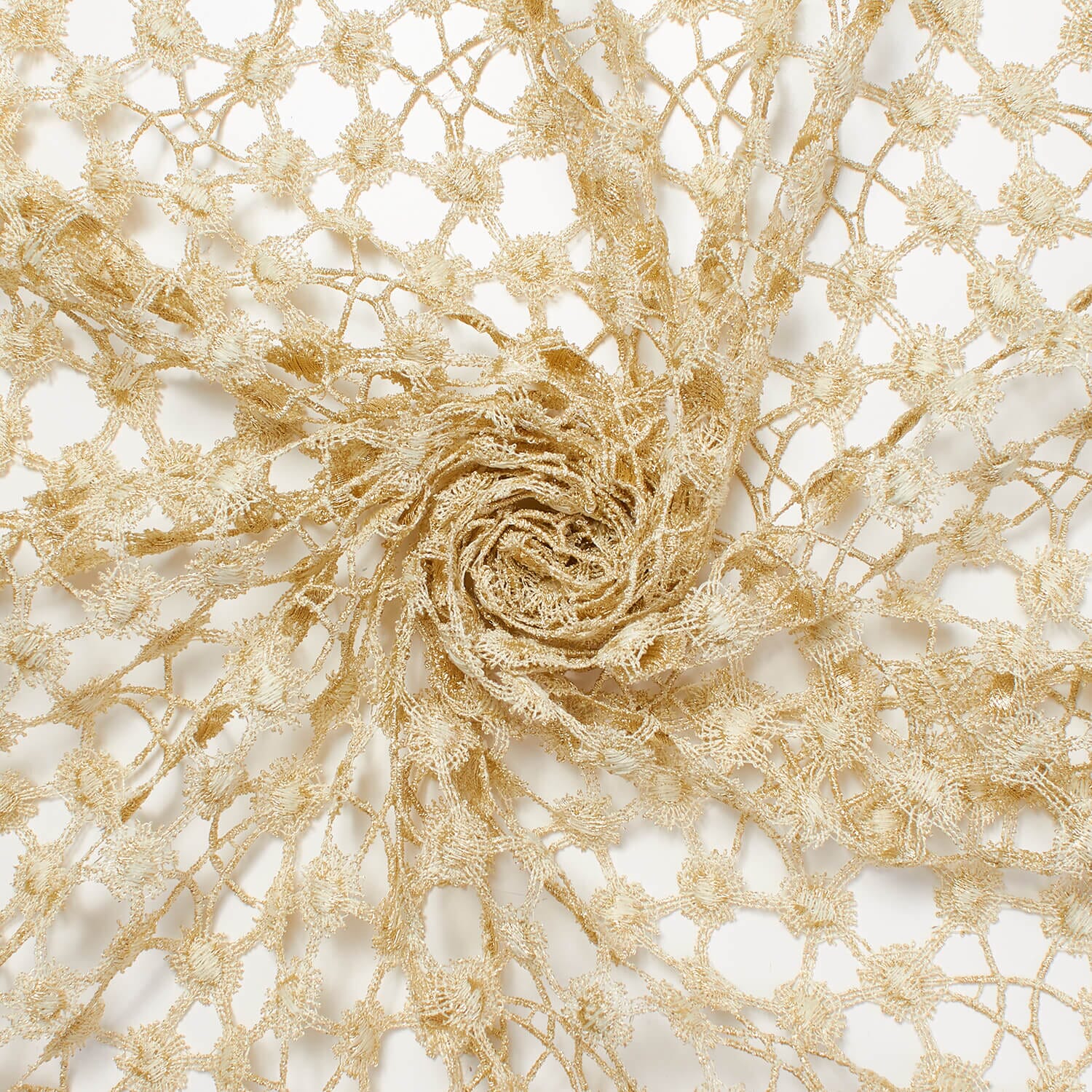 Gold Metallic ST Yarn Chemical Lace - Image 3