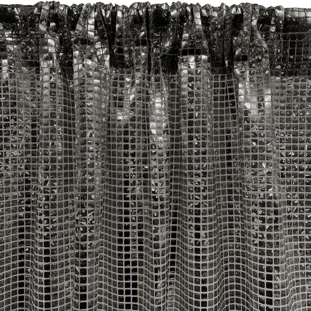 Hologram 8mm Square Sequins Rod Pocket Curtains - Black - Image 3