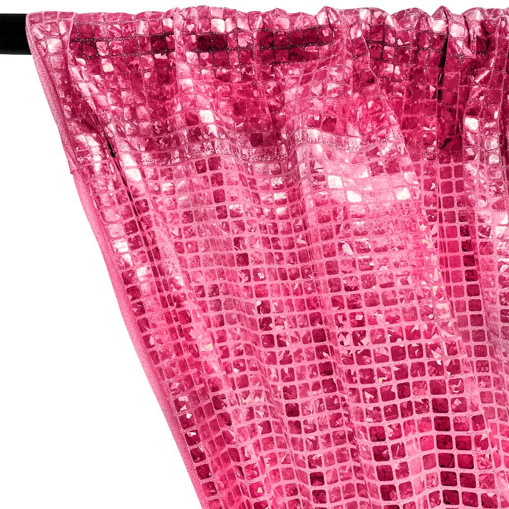 Hologram 8mm Square Sequins Rod Pocket Curtains - Pink - Image 2
