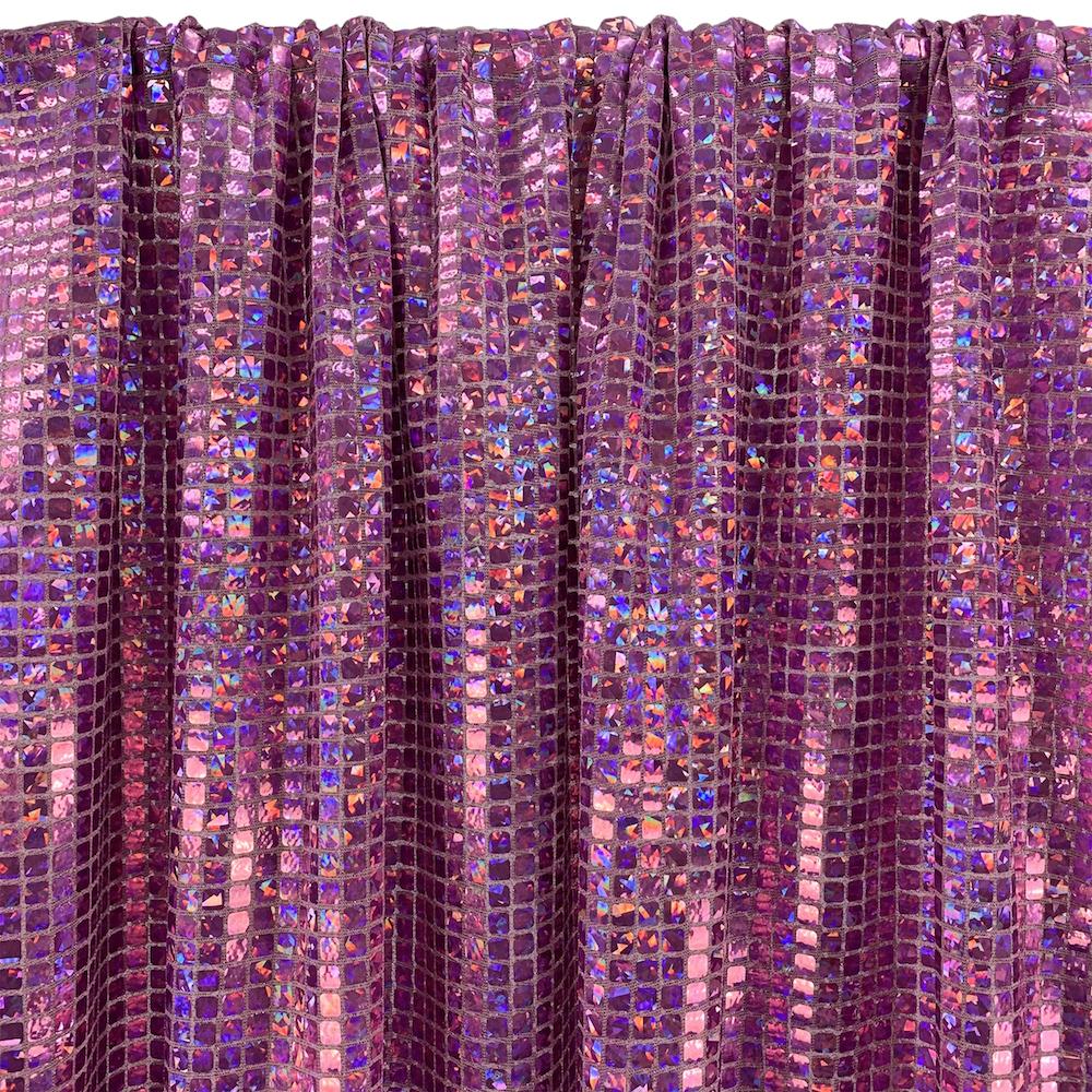 Hologram 8mm Square Sequins Rod Pocket Curtains - Purple - Image 3