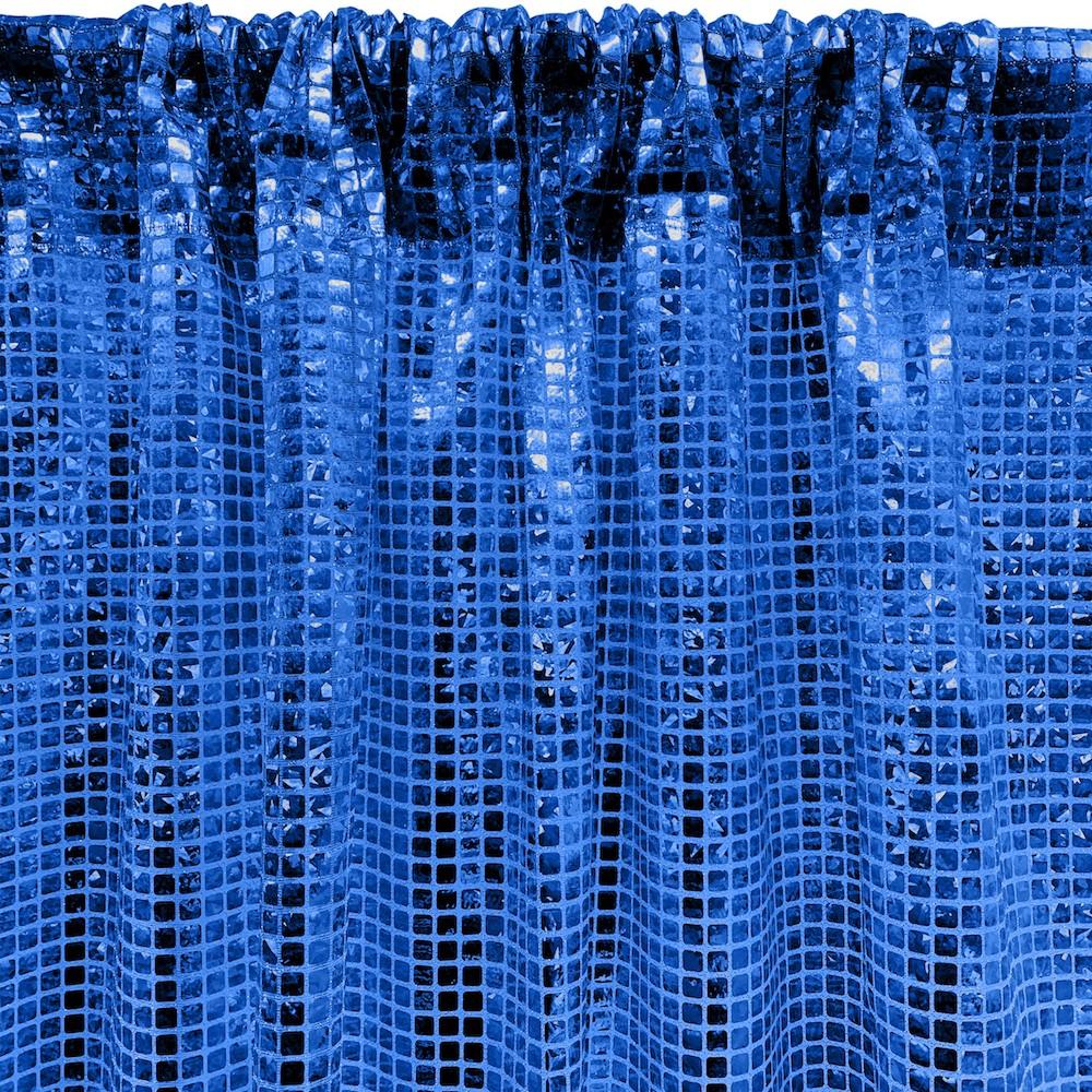 Hologram 8mm Square Sequins Rod Pocket Curtains - Royal Blue - Image 2