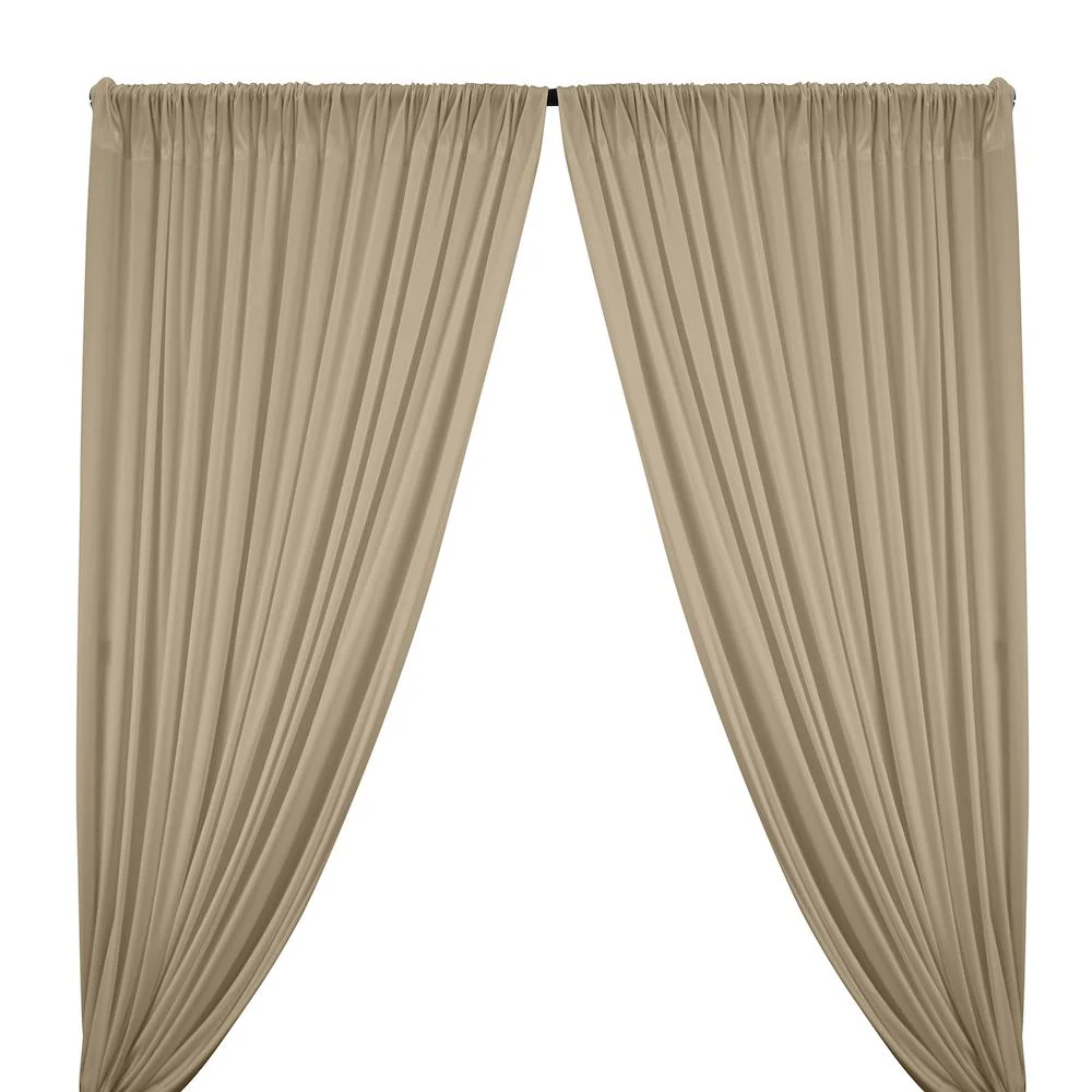 Interlock Knit Rod Pocket Curtains - Beige