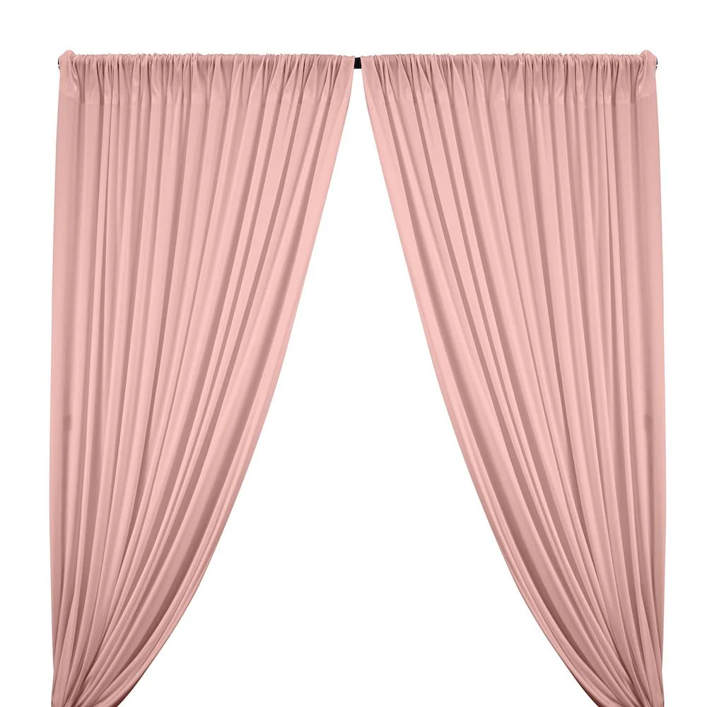 Interlock Knit Rod Pocket Curtains - Blush