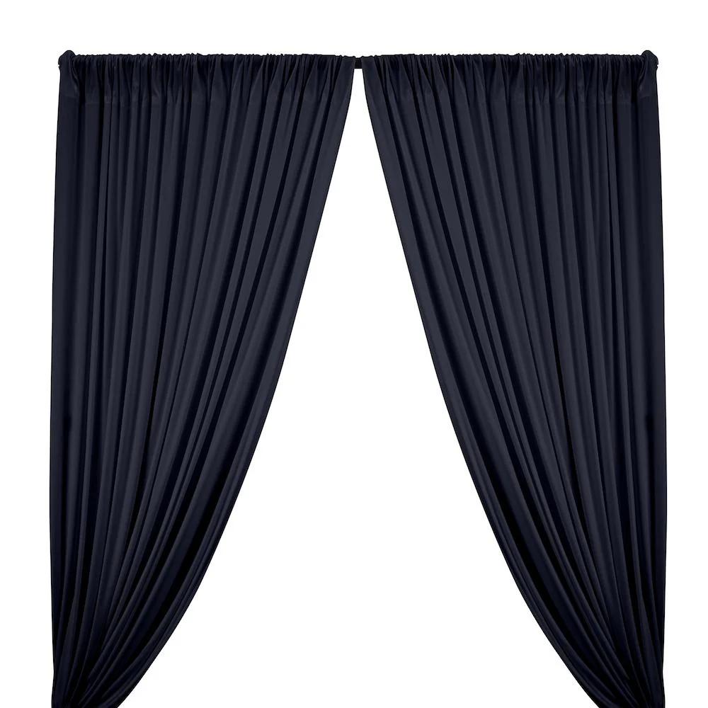 Interlock Knit Rod Pocket Curtains - Navy