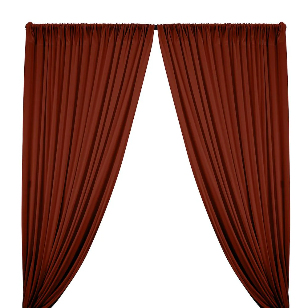 Interlock Knit Rod Pocket Curtains - Rust