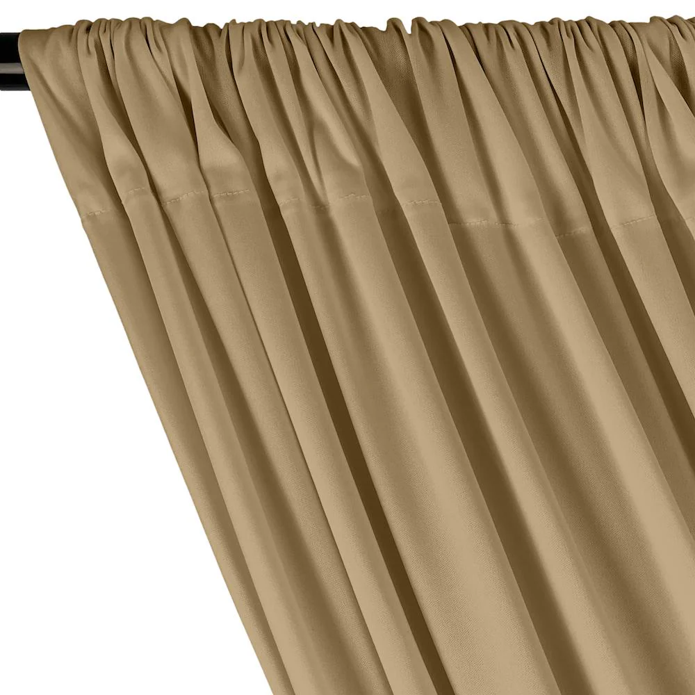 Interlock Knit Rod Pocket Curtains - Tan - Image 2