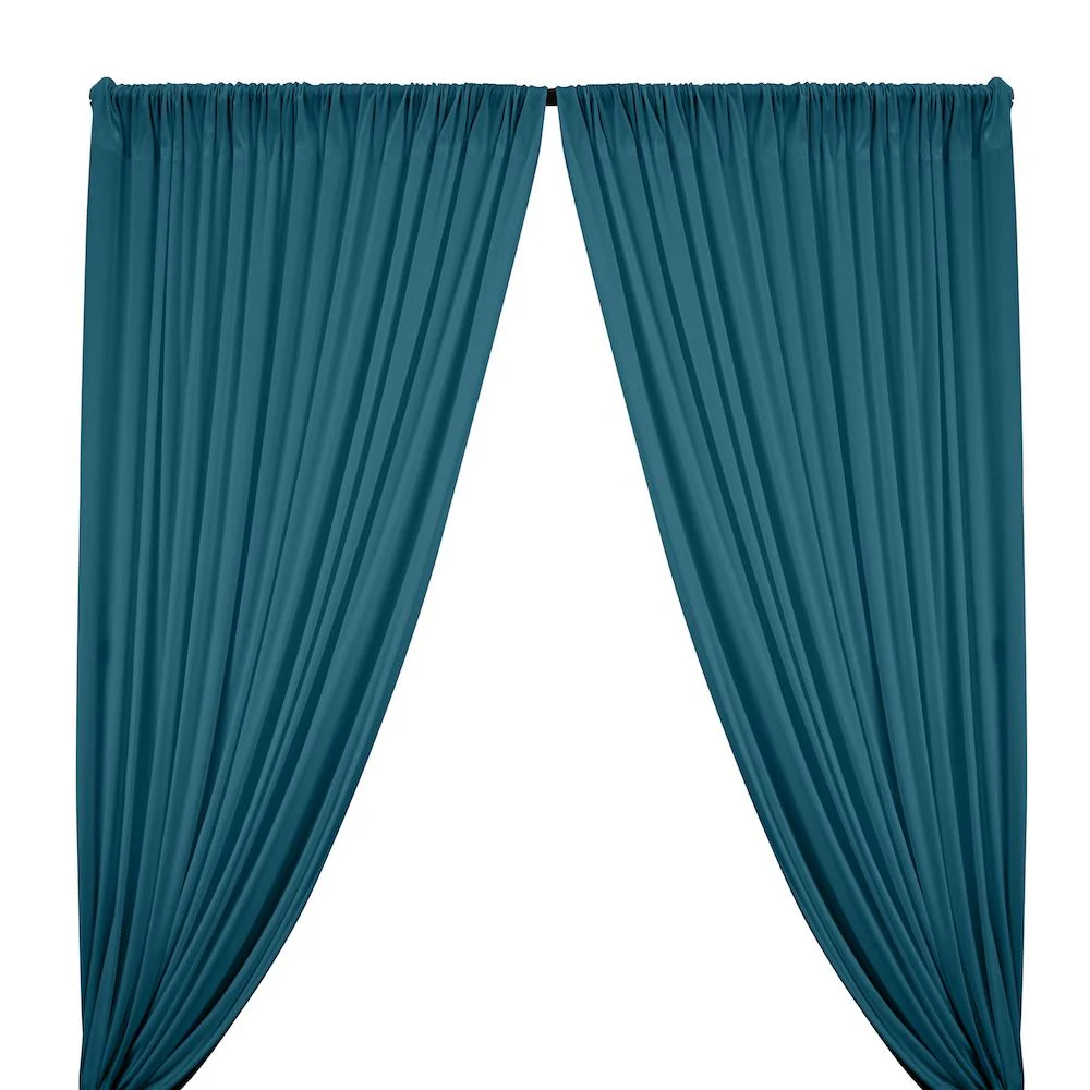 Interlock Knit Rod Pocket Curtains - Teal