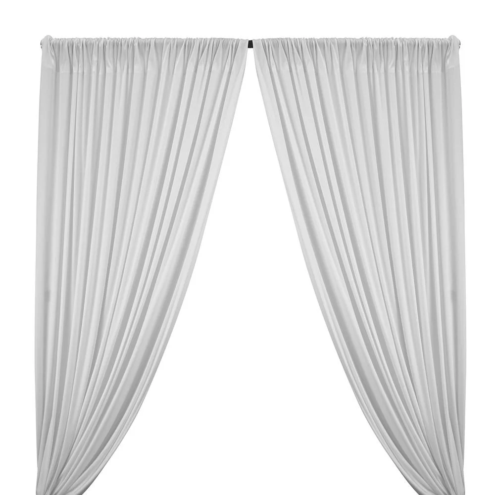 Interlock Knit Rod Pocket Curtains (All Colors Available) - White