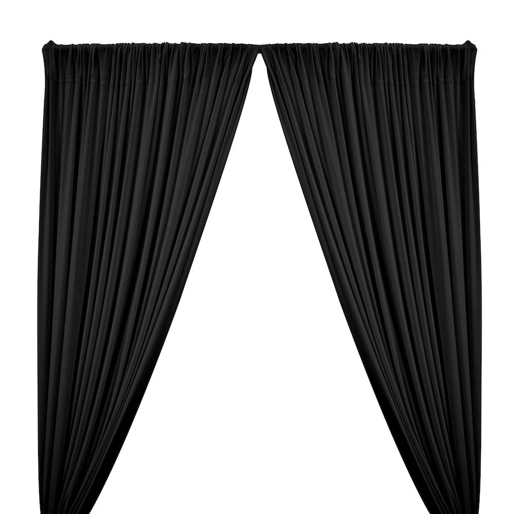 ITY Knit Stretch Jersey Rod Pocket Curtains - Black