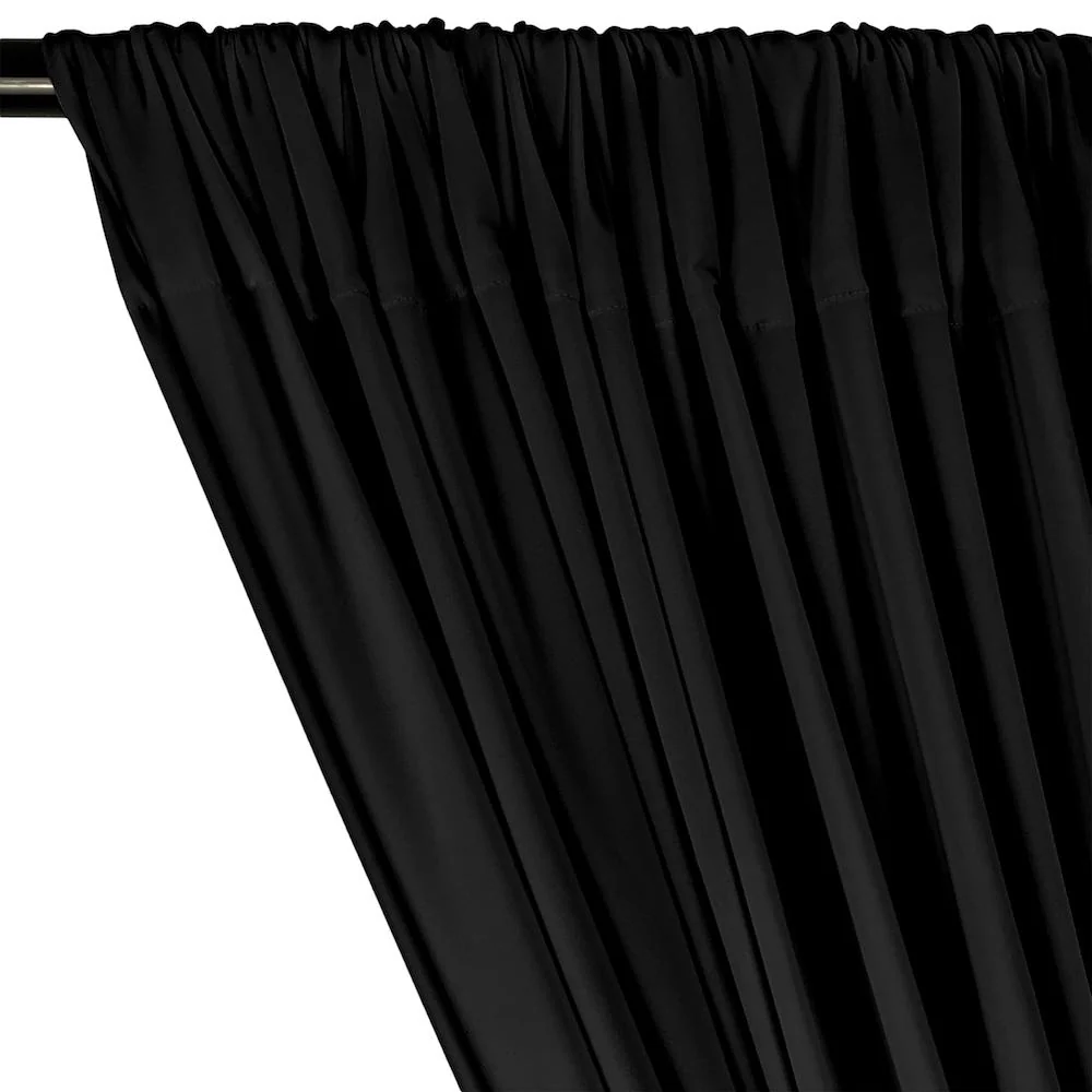 ITY Knit Stretch Jersey Rod Pocket Curtains - Black - Image 2