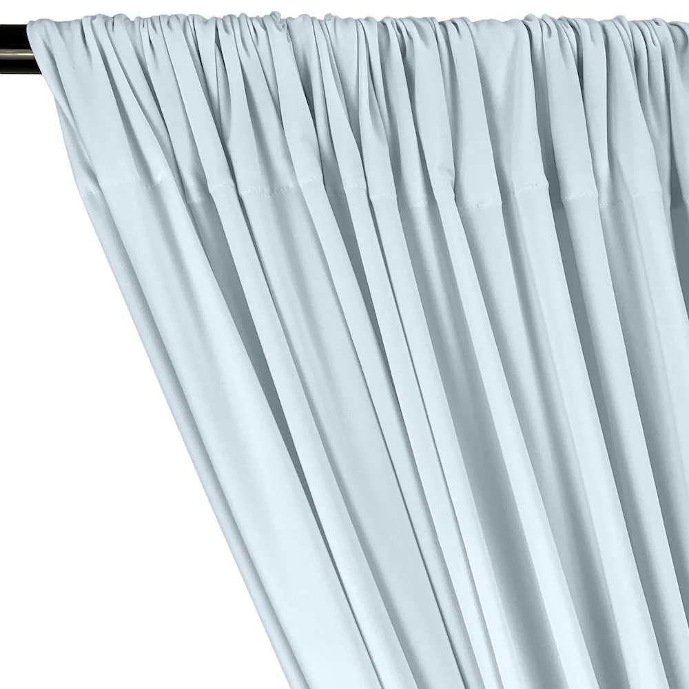 ITY Knit Stretch Jersey Rod Pocket Curtains - Light Blue - Image 2