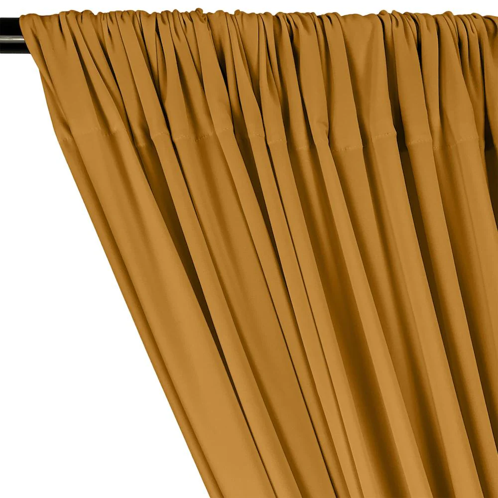 ITY Knit Stretch Jersey Rod Pocket Curtains - Mist Gold - Image 2