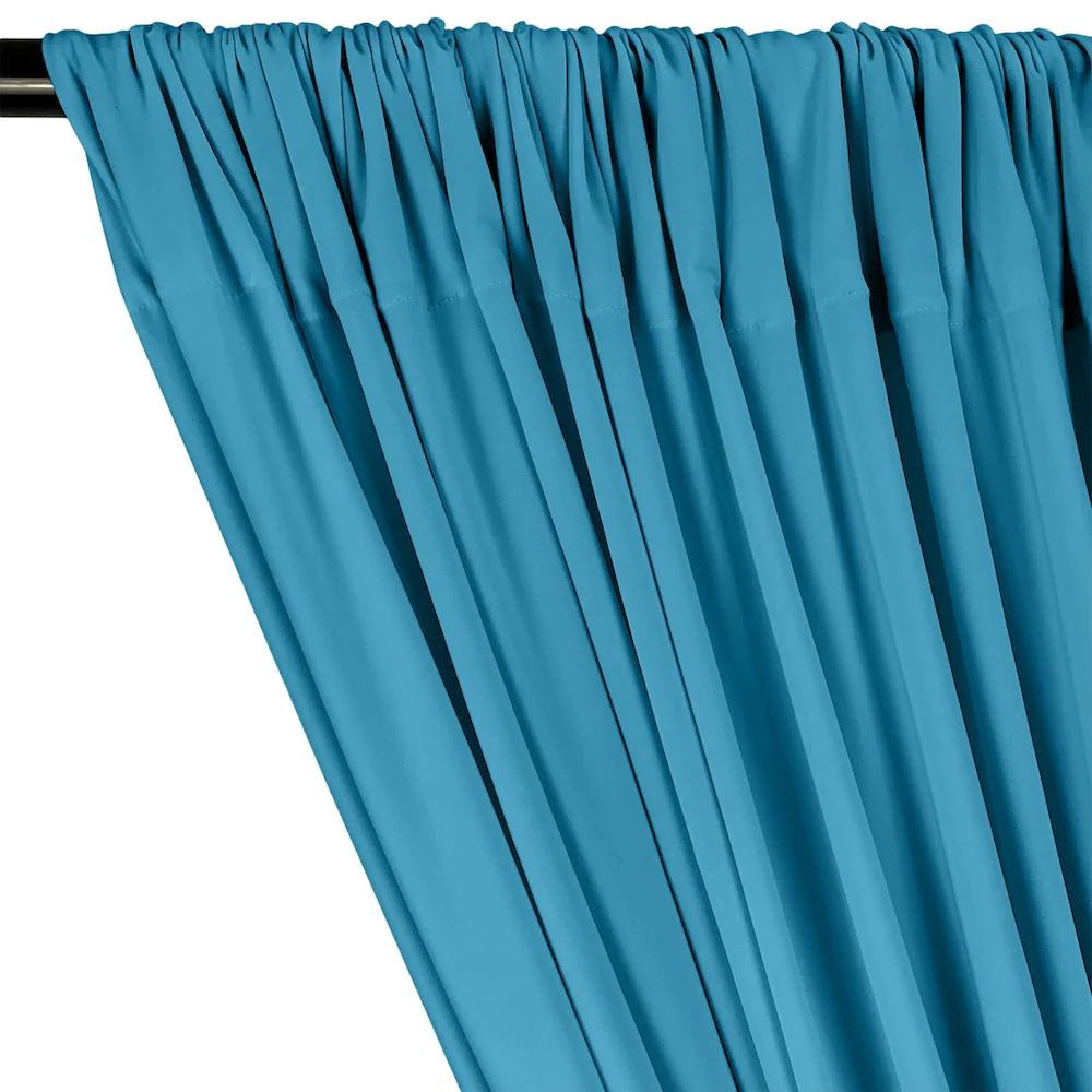ITY Knit Stretch Jersey Rod Pocket Curtains - Turquoise - Image 2