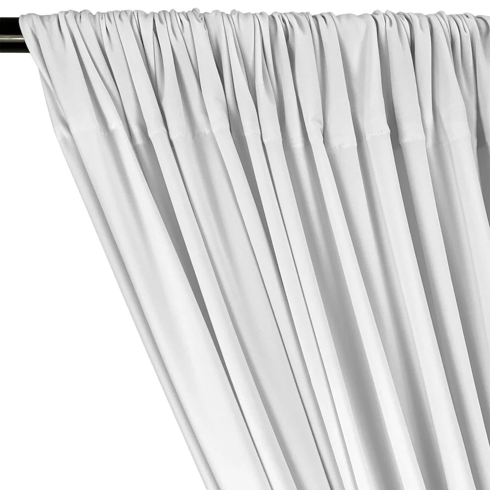 ITY Knit Stretch Jersey Rod Pocket Curtains (All Colors Available) - White - Image 2