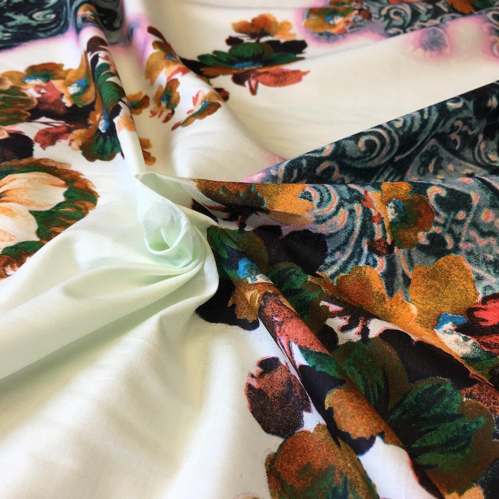 Kaitlyn White Printed Cotton
