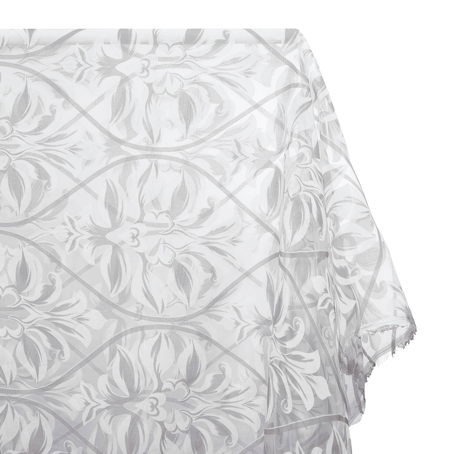 Leafy Bloom Extra Wide Burnout Polyester Rayon Damask Jacquard On Voile - Image 5