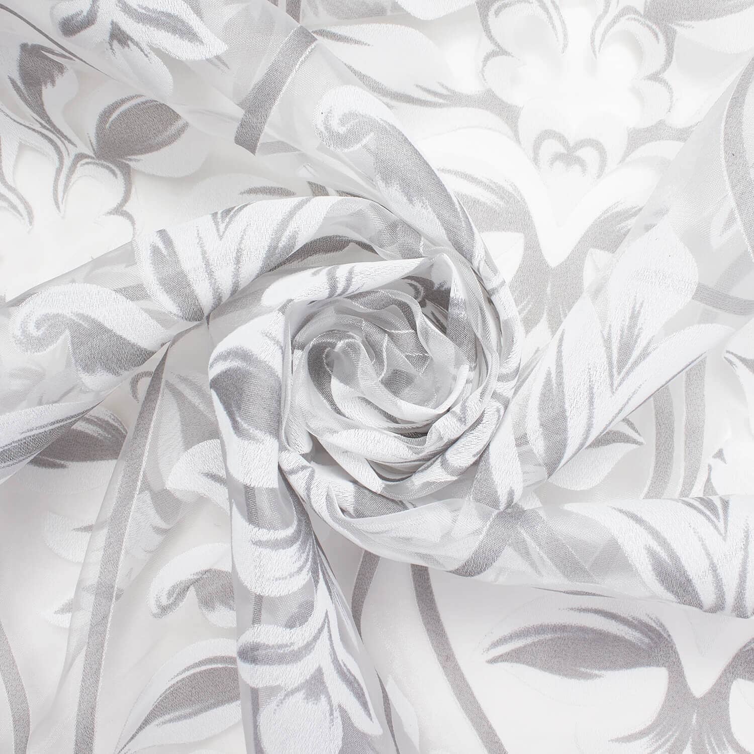Leafy Bloom Extra Wide Burnout Polyester Rayon Damask Jacquard On Voile - Image 6