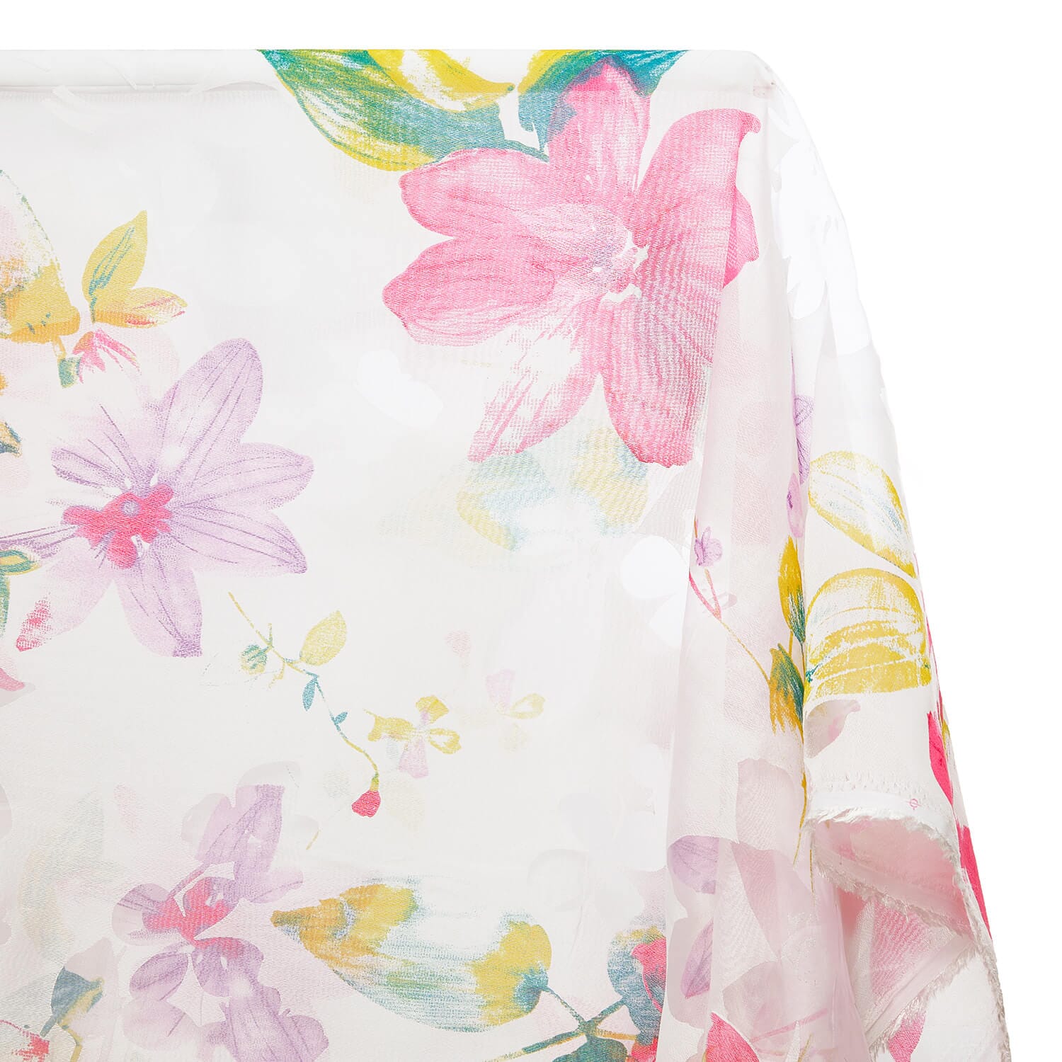 Leafy Flower Extra Wide Burnout Polyester Rayon Jacquard On Voile - Image 5