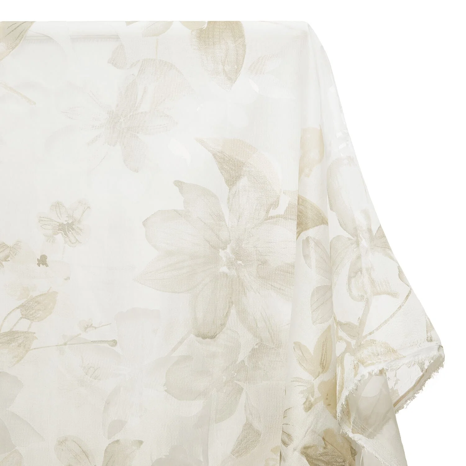 Leafy Flower Extra Wide Burnout Polyester Rayon Jacquard On Voile - Image 8