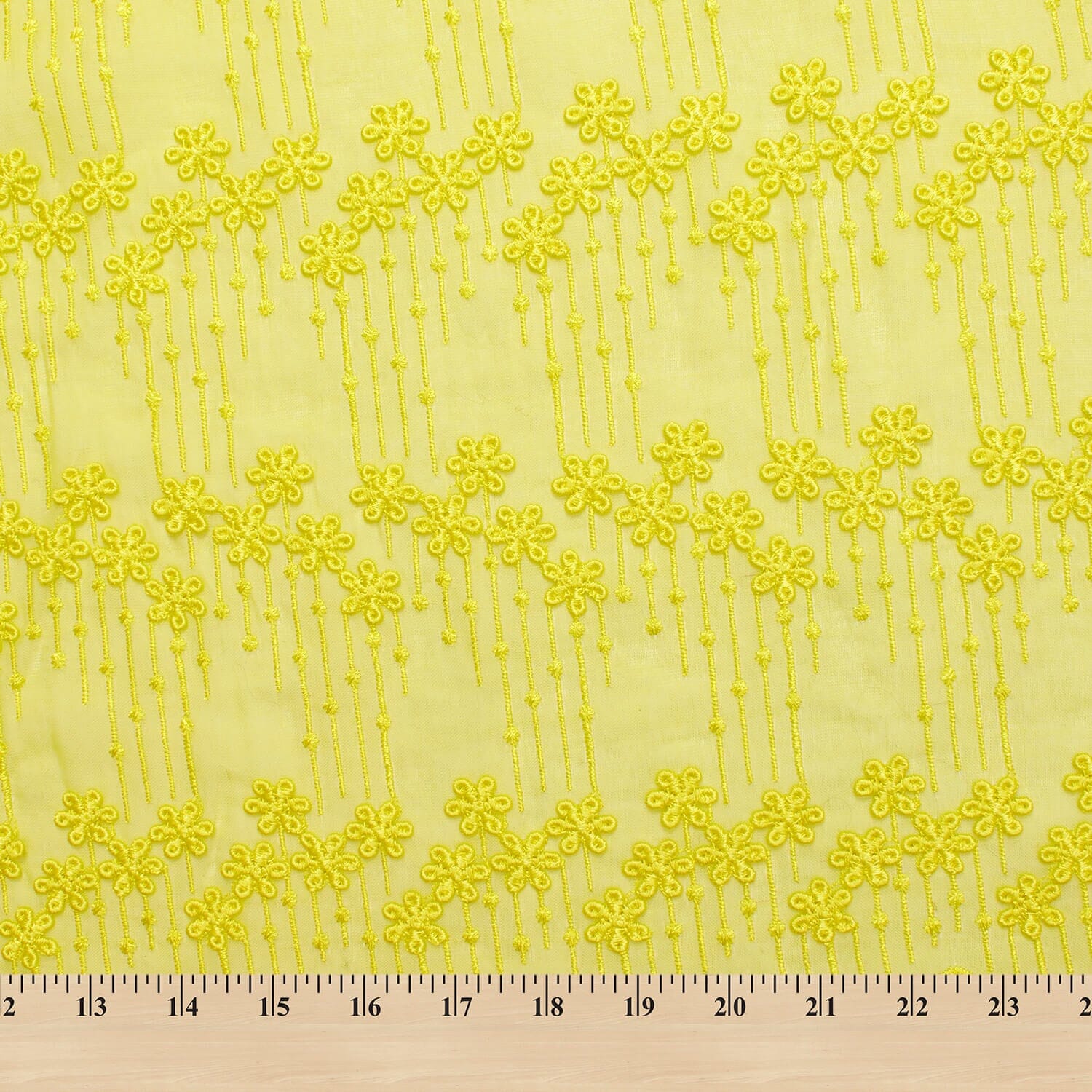 Lemon Flower Embroidery on Voile - Image 4