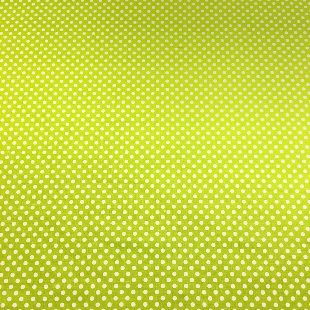 Lime Polka Dot Printed Cotton - Image 2