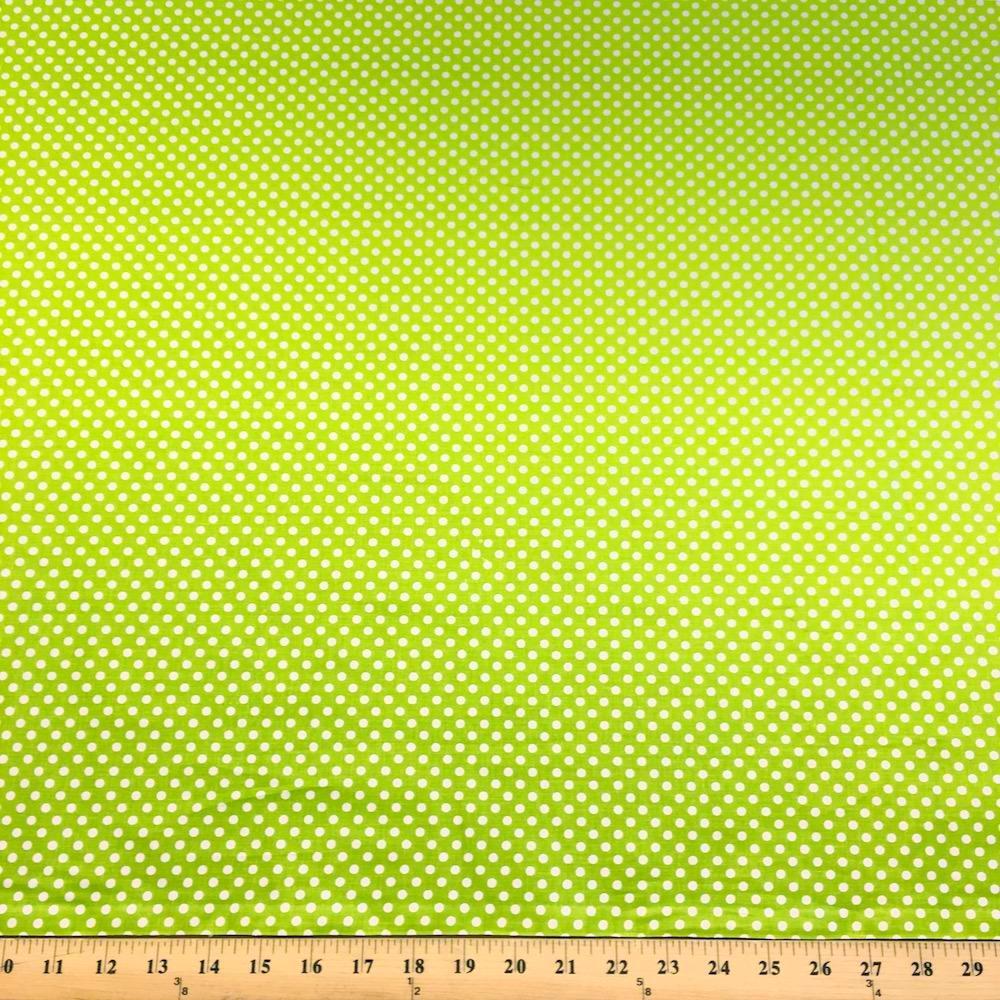 Lime Polka Dot Printed Cotton - Image 3
