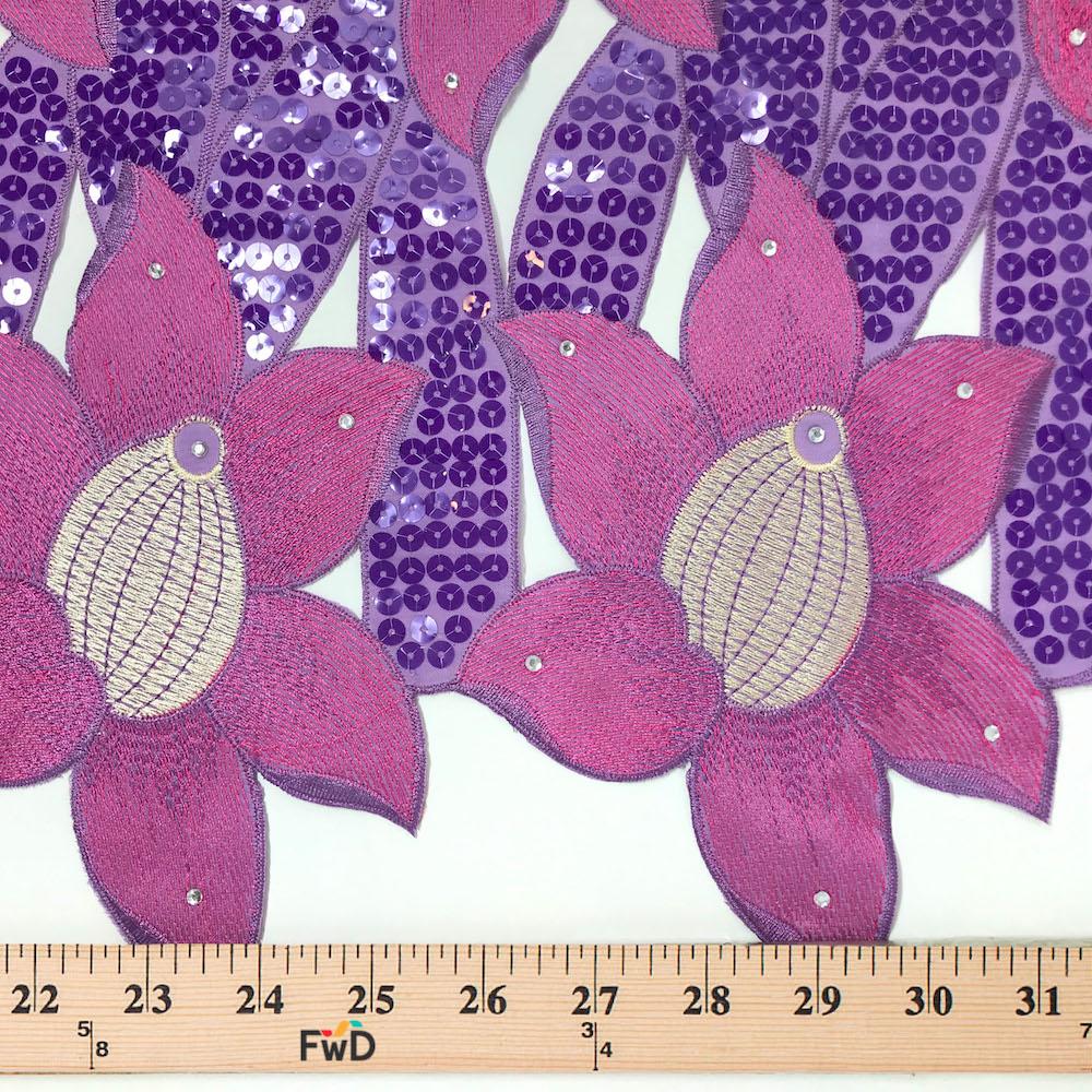 Lotus Embroidery w/ Rhinestones & Sequins - Image 7