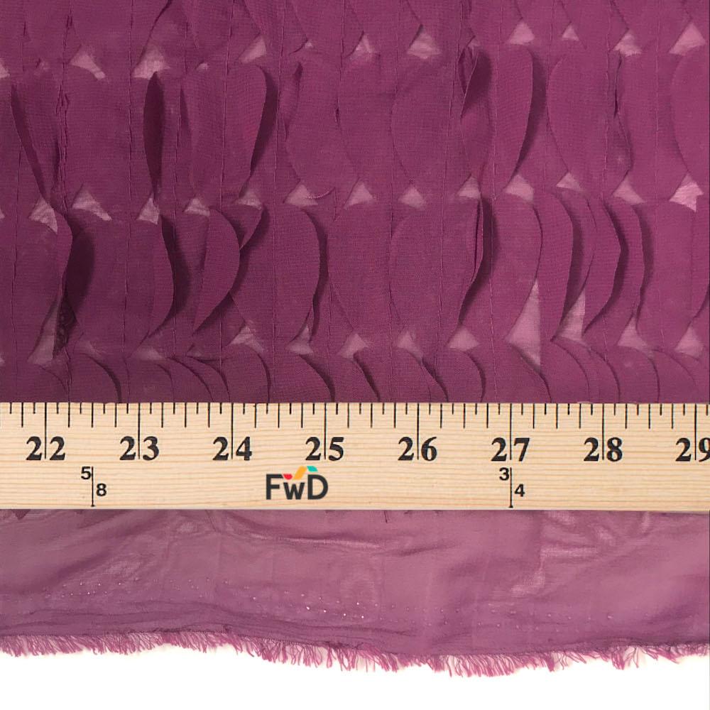 Magenta Leaf Ruffle Chiffon - Image 3
