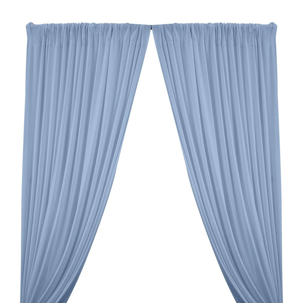 Matte Milliskin Rod Pocket Curtains - Light Blue