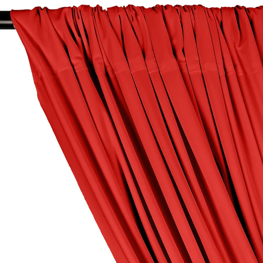 Matte Milliskin Rod Pocket Curtains - Red - Image 2