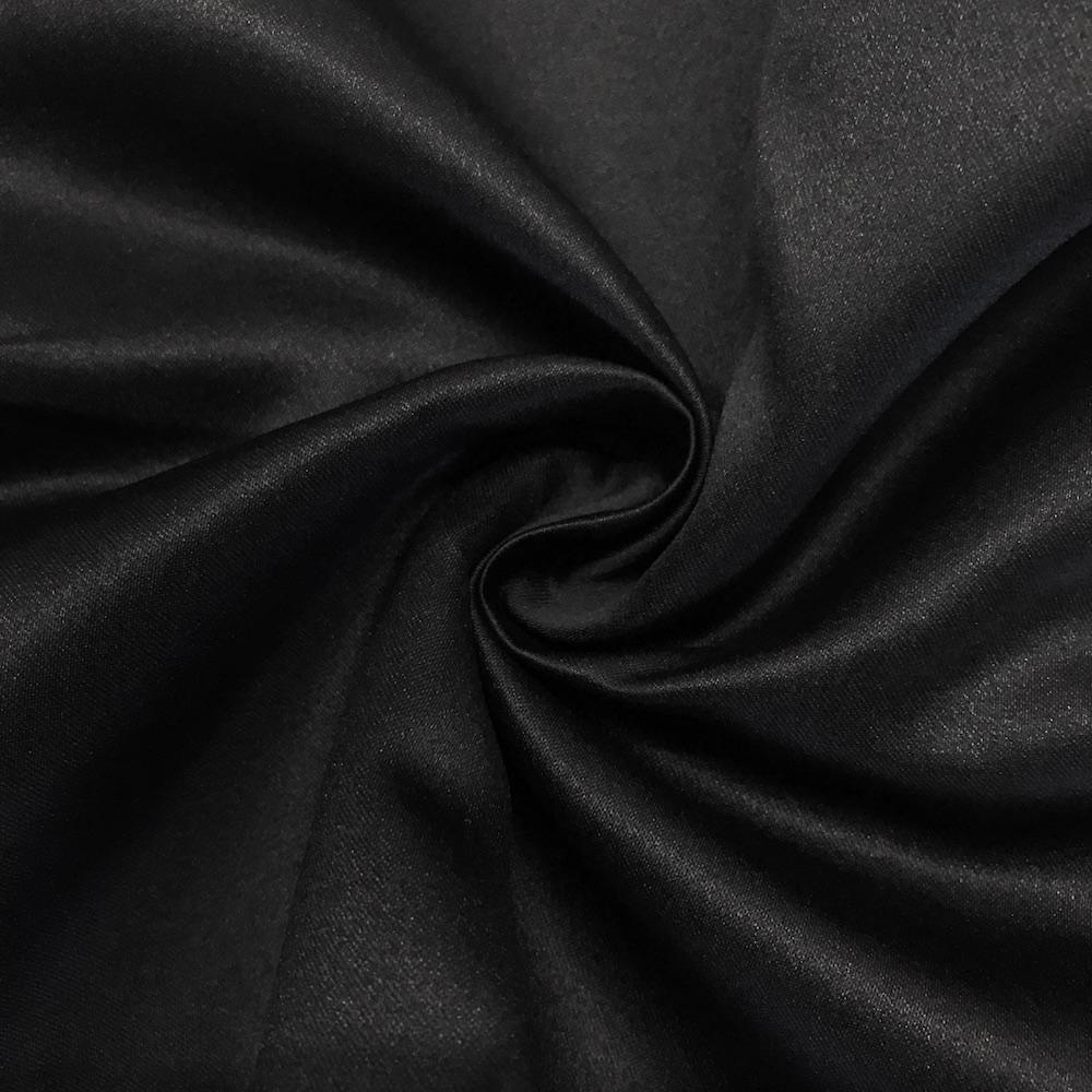 Matte Satin (Peau de Soie) Rod Pocket Curtains - Black - Image 3