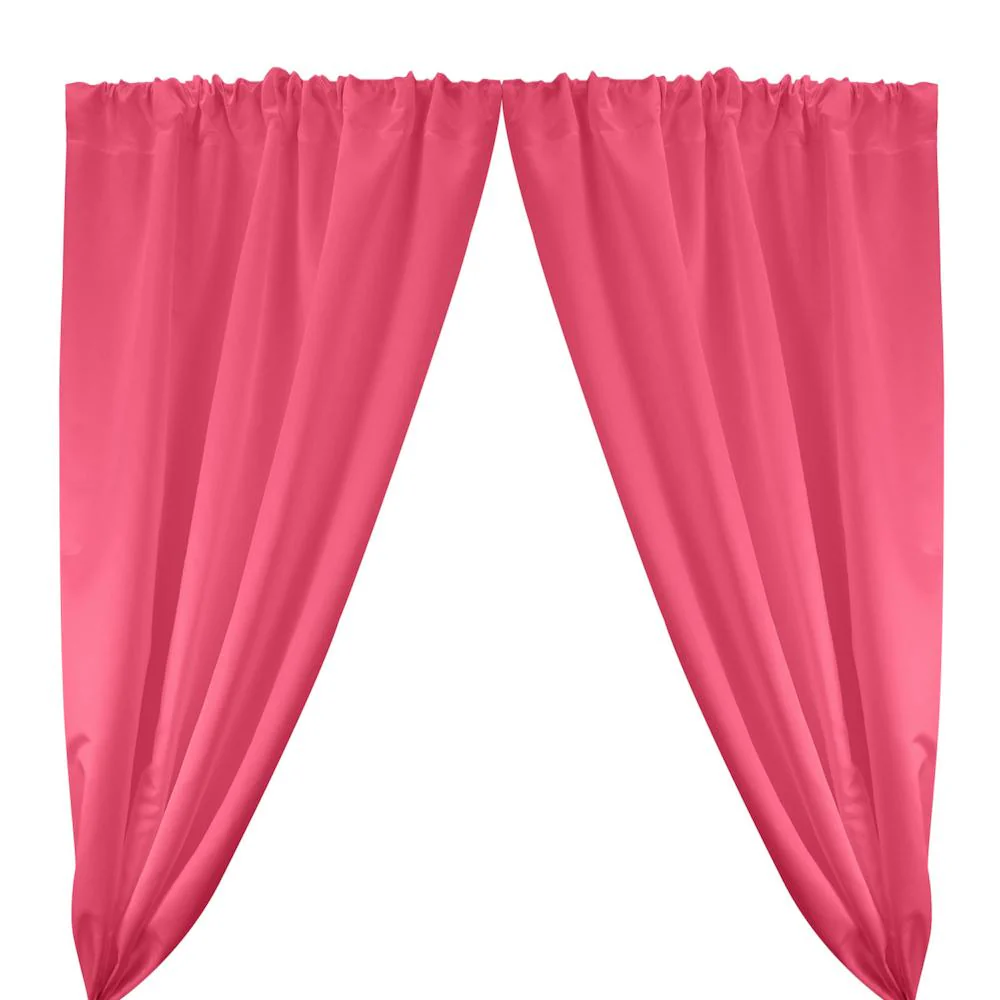 Matte Satin (Peau de Soie) Rod Pocket Curtains - Fuchsia