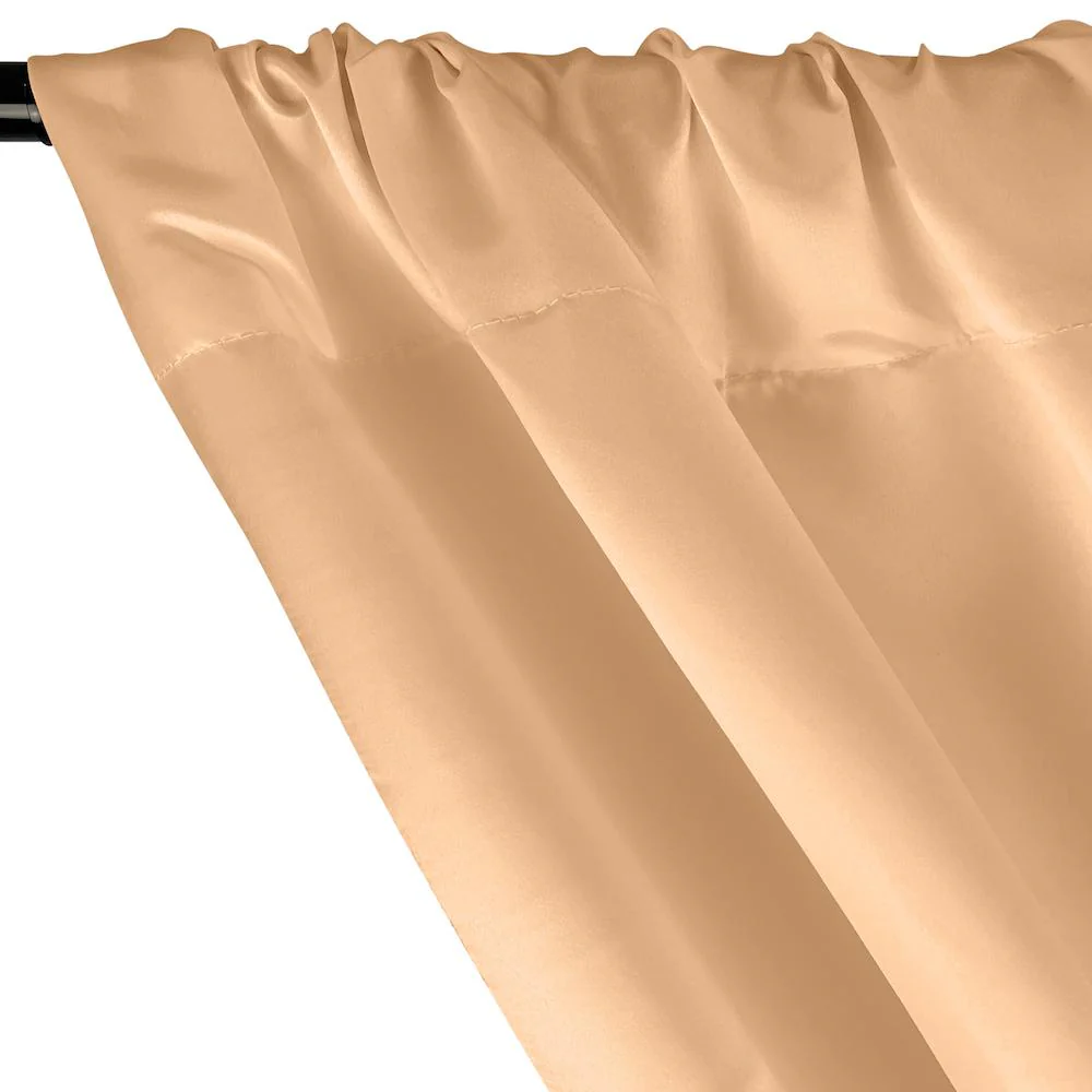 Matte Satin (Peau de Soie) Rod Pocket Curtains - Peach - Image 2