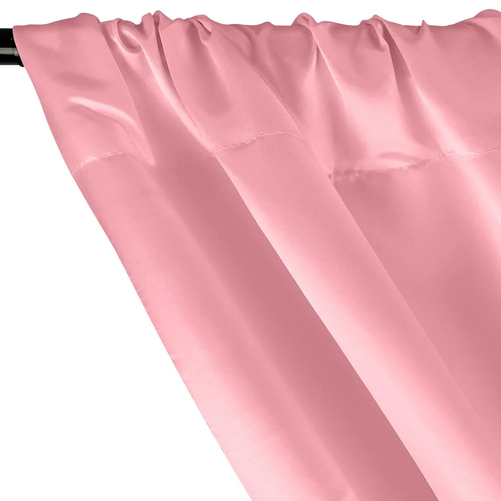 Matte Satin (Peau de Soie) Rod Pocket Curtains - Pink - Image 2