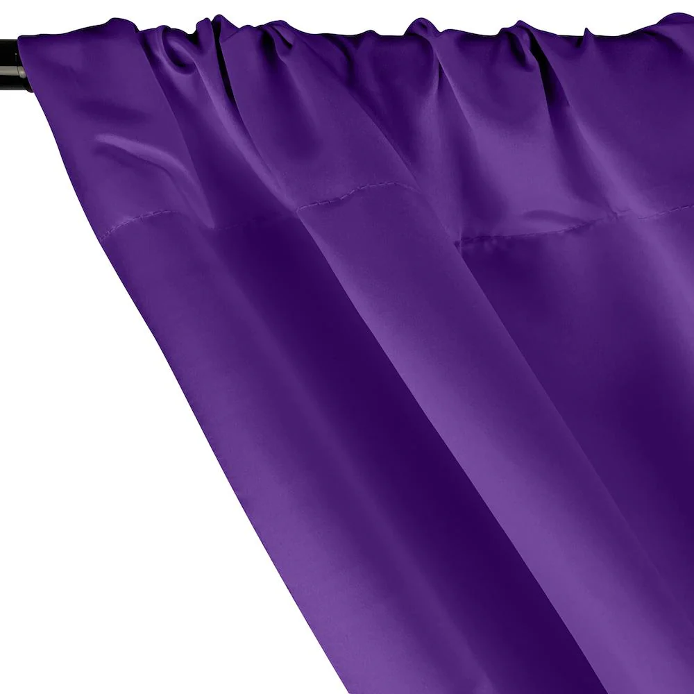 Matte Satin (Peau de Soie) Rod Pocket Curtains - Purple - Image 2