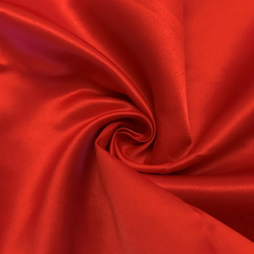 Matte Satin (Peau de Soie) Rod Pocket Curtains - Red - Image 3