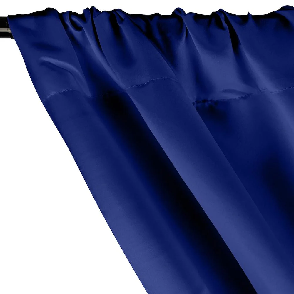 Matte Satin (Peau de Soie) Rod Pocket Curtains - Royal Blue - Image 2