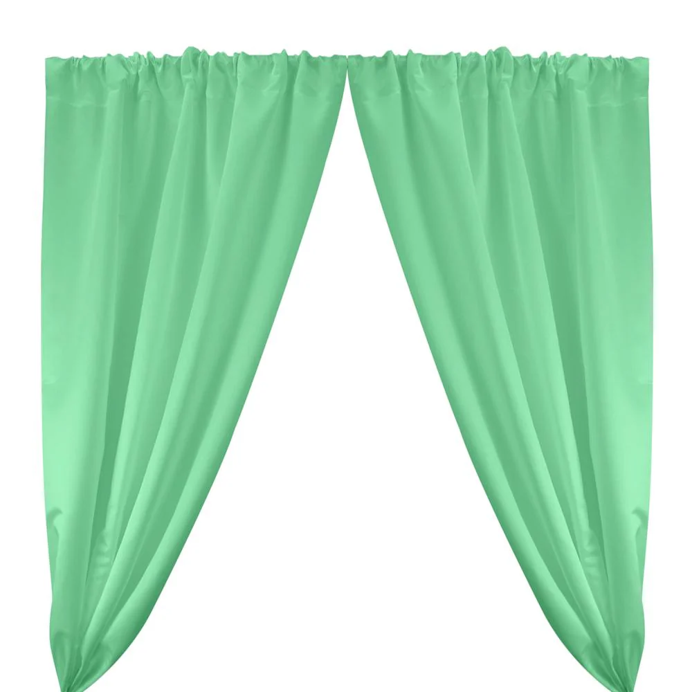 Matte Satin (Peau de Soie) Rod Pocket Curtains - Seafoam