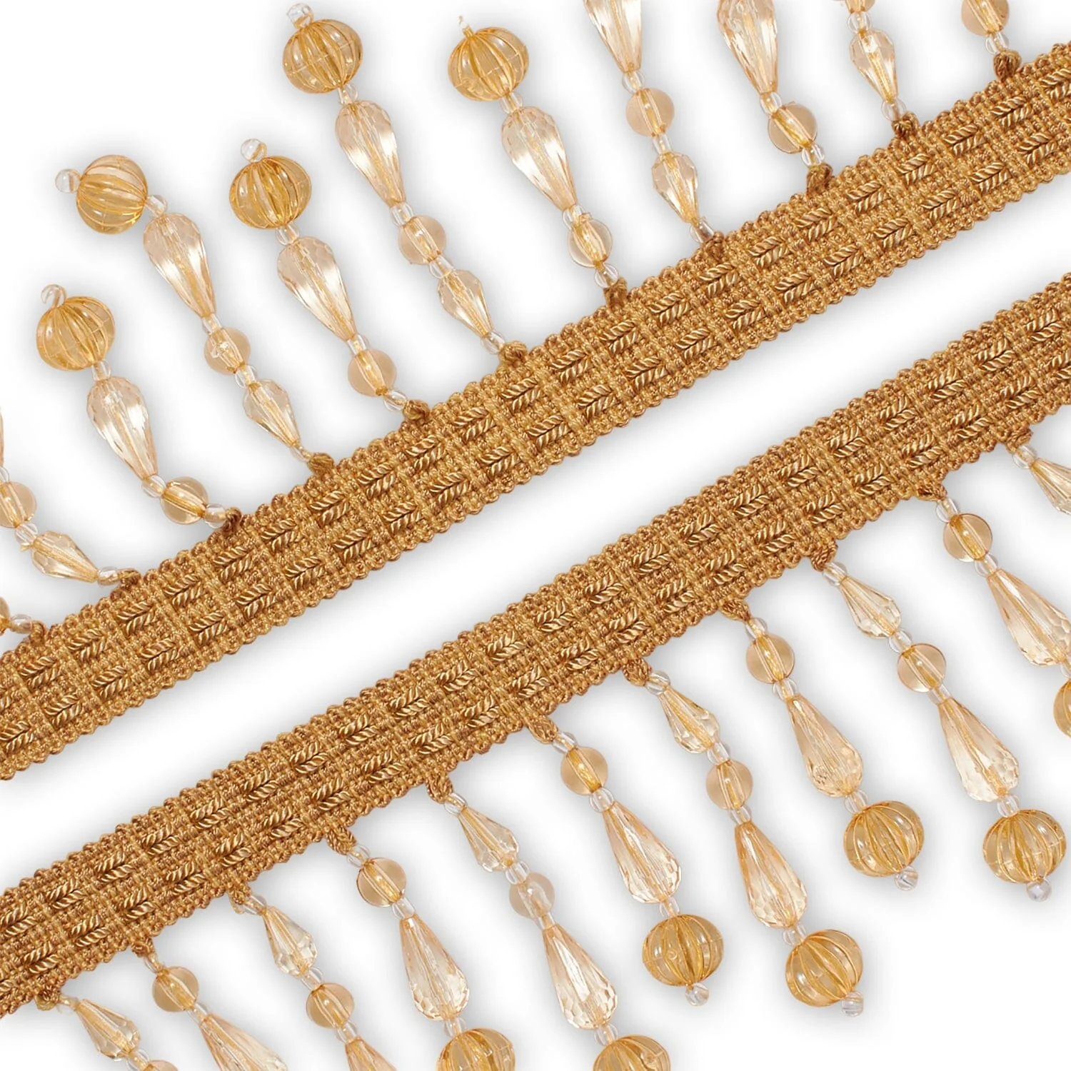 Medium Teardrop Beaded Rhinestone Tassel Fringe Trim - Image 6