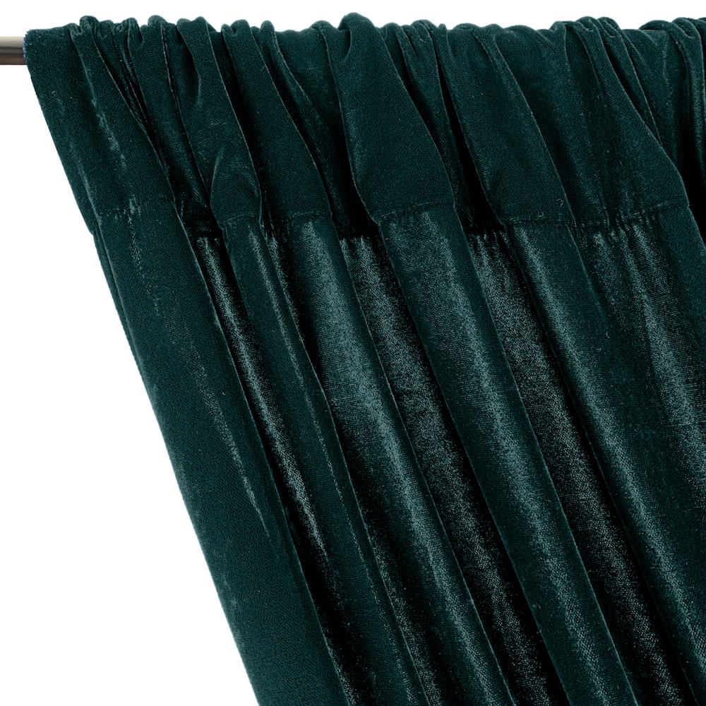 Micro Velvet Rod Pocket Curtains - Teal - Image 2