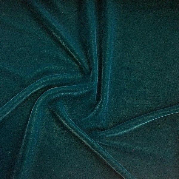 Micro Velvet Rod Pocket Curtains - Teal - Image 3