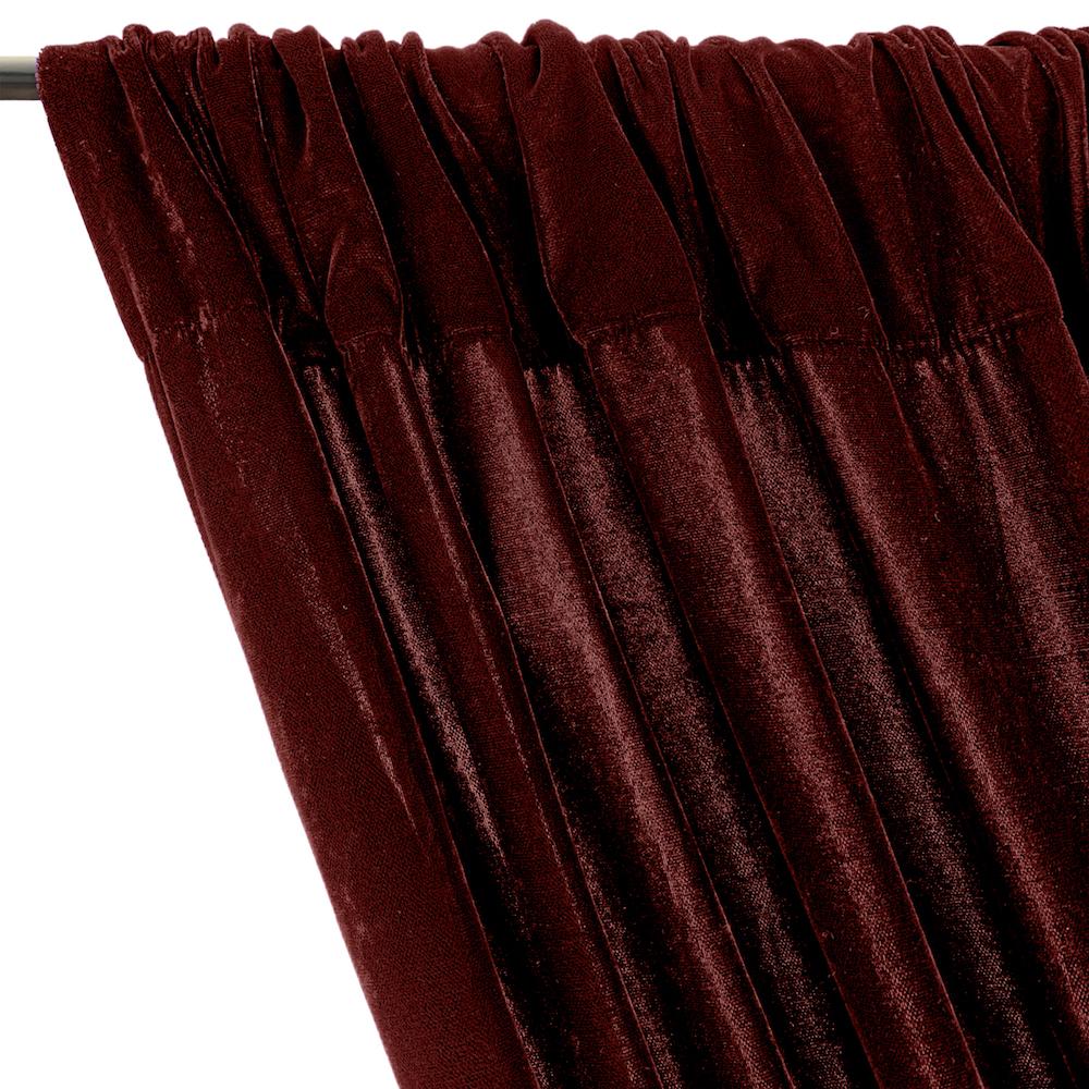 Micro Velvet Rod Pocket Curtains - Wine - Image 2