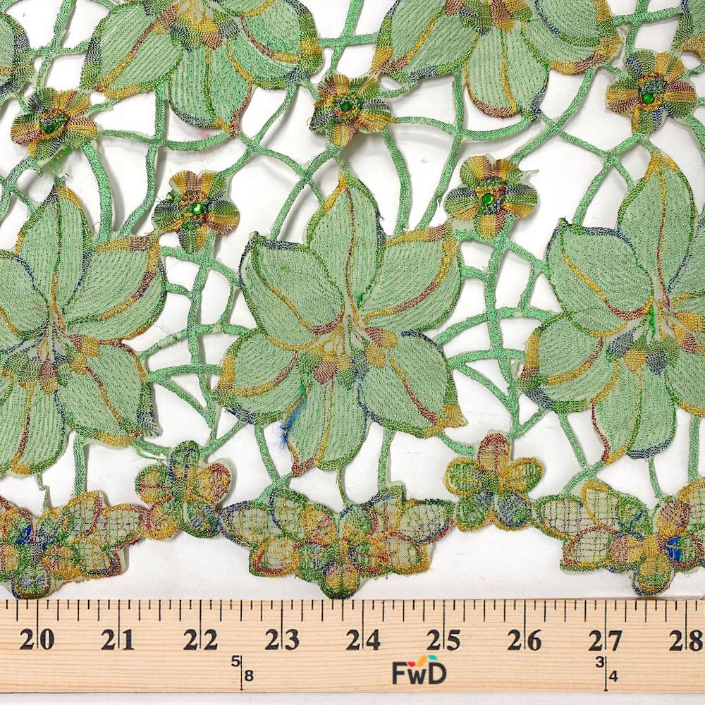 Mint Embroidery Lace with Multi-Color St Yarn - Image 3