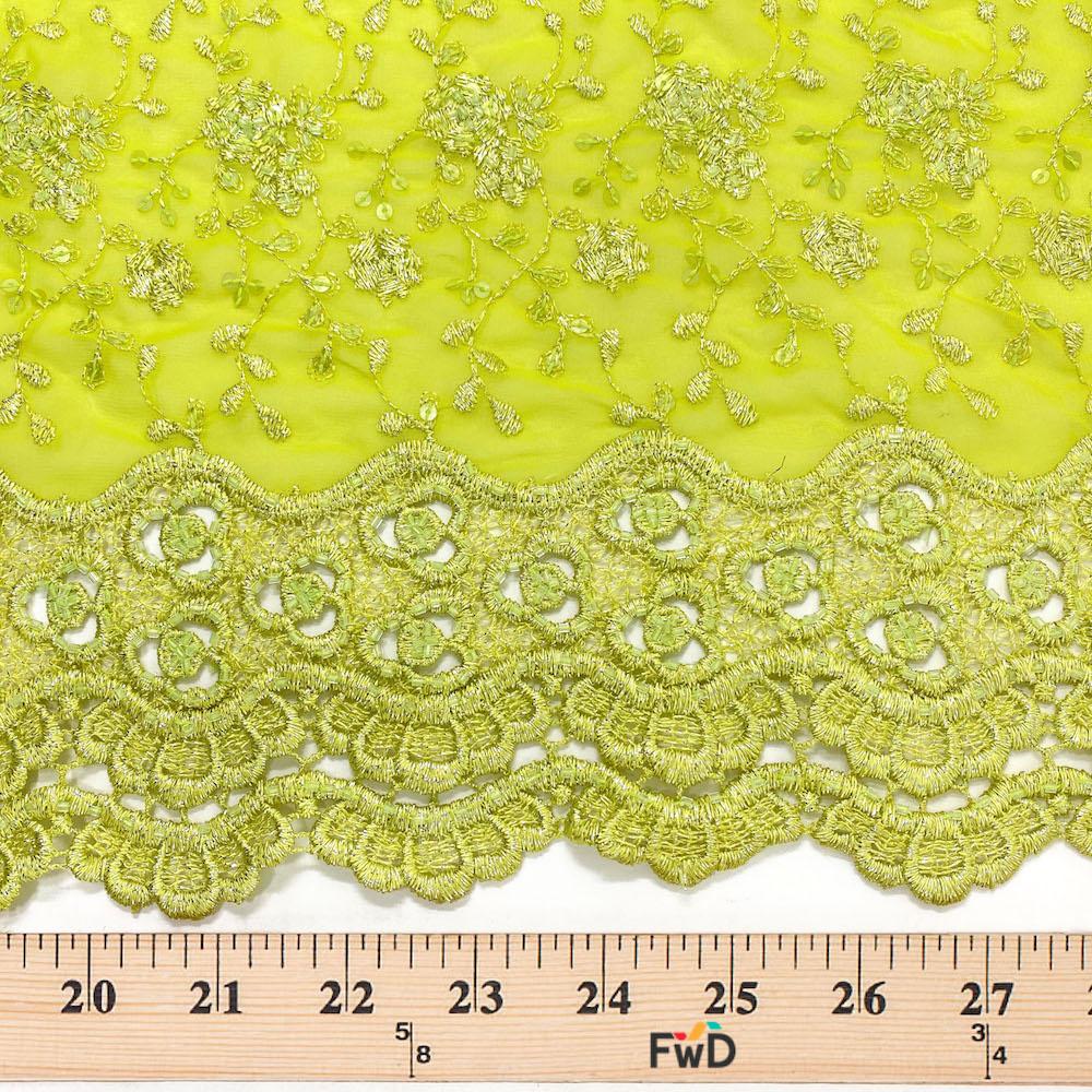 Mint Floral Beaded Metallic Lace - Image 4