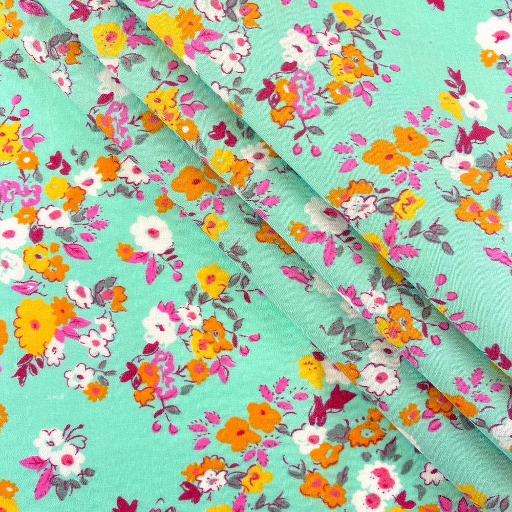 Mint Heather Garden Print Broadcloth - Image 2