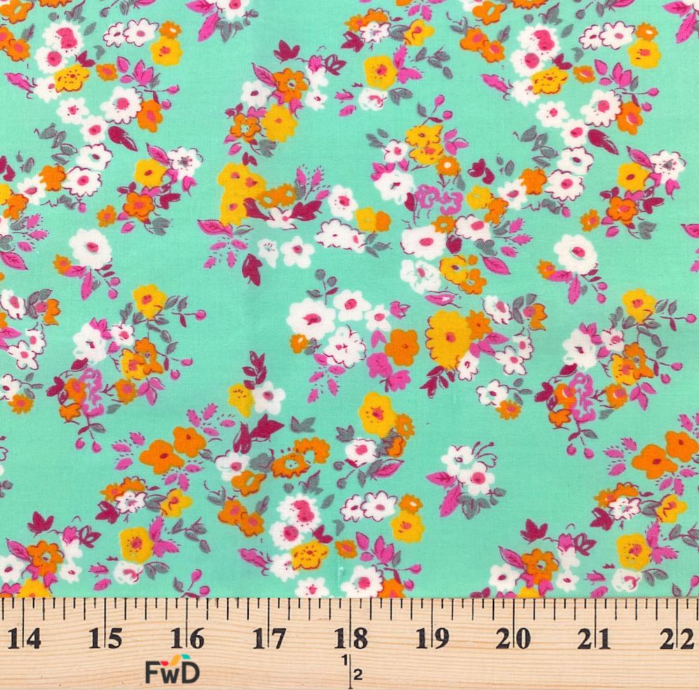 Mint Heather Garden Print Broadcloth - Image 3