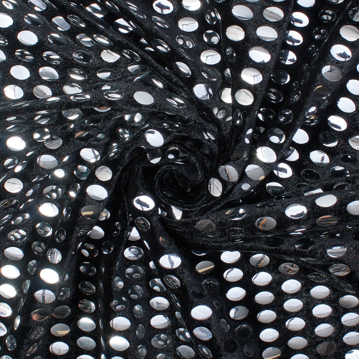 Mirror Oval Sequins on Velour - Image 2